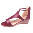 thumbnail image 1 of Kcodviy Fermeture Éclair Été Ouvert Uni Sandales d'Été pour Femmes Sandales Colorées Plateforme Sandales de Designer pour Femmes Chaussures Décontractées Compensées Orteil Sandales à Perles pour Femmes Sandales pour Femmes, 1 of 7