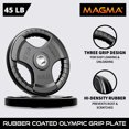 thumbnail image 3 of MAGMA Virgin Rubber 2-Inch Cast Iron Olympic Grip Plates, for Strength Training, Weightlifting, Muscle Toning, Weight Loss & Crossfit, 3 of 9