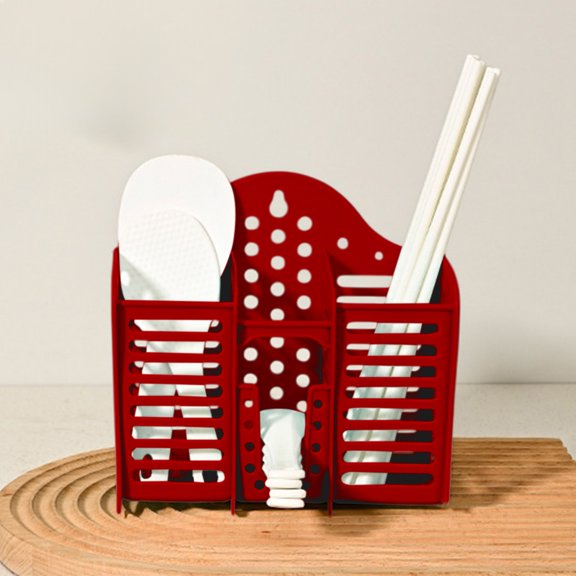 Tableware Storage Plastic Wall Mounted Hollow Chopsticks Spoon Basket Suitable For Party Camping Picnic Kitchen Counter Office