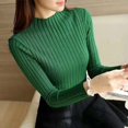 thumbnail image 4 of Women Slim Knit Basic Tops Autumn Winter Sweater Women Long Sleeve Pullover, 4 of 6