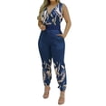 thumbnail image 1 of Penkiiy Combinaisons pour Femmes Mode Femme Été Uni Décontracté Poche Sans Manches Salopette Bleu G Combinaisons, 1 of 4