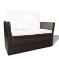 thumbnail image 2 of vidaXL 4 Piece Garden Lounge set with Cushions Poly Rattan Brown, 2 of 4