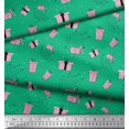 thumbnail image 2 of Soimoi Green polyester Crepe Fabric Dot & Gift Box Party Printed Craft Fabric by the Yard 42 Inch Wide, 2 of 3