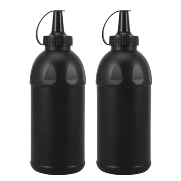 2Pcs Storage Tube for Outdoor Play with 800ml Capacity Black Plastic Design