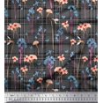 thumbnail image 1 of Soimoi Georgette Viscose Fabric Floral & Check Print Fabric by Yard 42 Inch Wide, 1 of 5