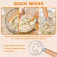 thumbnail image 5 of Cribun Danish Dough Whisk, Premium Dough Scraper and Stainless Steel Double Eyes Bread Mixer with Wooden Handle, Bread Making Tools Set for Kitchen Homemade Baking Tools, 5 of 5