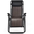 thumbnail image 2 of Patiojoy Fauteuil Inclinable Pliant Brun pour Patio en Rotin à Gravité Zéro avec Appuie-Tête, 2 of 9
