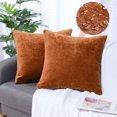 thumbnail image 1 of PiccoCasa Set of 2 Soft Water Repellent Throw Pillow Covers Burnt Orange 20x20 Inch, 1 of 7