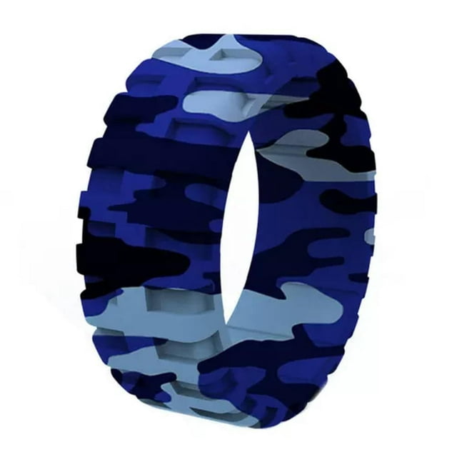 CHUANK Finger Ring Rubber Band Ring Silicone Rings Tire Pattern Wedding Men Breathable➳-01 green-10
