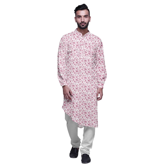 Atasi Kurta Décontractée Imprimée à Col Mandarin Chemise Ethnique Longue Kurta Asymétrique
