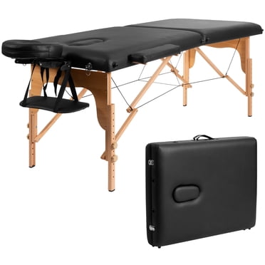 Costway Table de Massage Portable 84 Pieds'L Réglable Lit de Spa Facial Tatouage avec Étui de Transport Noir