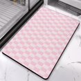 thumbnail image 3 of Soft & Absorbent Checkered Bathroom Runner Rug - 20x32 in Non-Slip Long Bath Mat, Microfiber Comfort, Machine Washable, Perfect for Bathtub Showers., 3 of 5