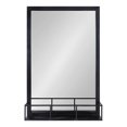 thumbnail image 2 of Kate and Laurel Jackson Metal Frame Mirror with Shelf, Black 20x30, 2 of 9