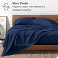 thumbnail image 4 of Bare Home Organic Jersey Sheet Set - 100% Organic Cotton - Deep Pocket - 4 Piece - Full, Dark Blue, 4 of 8