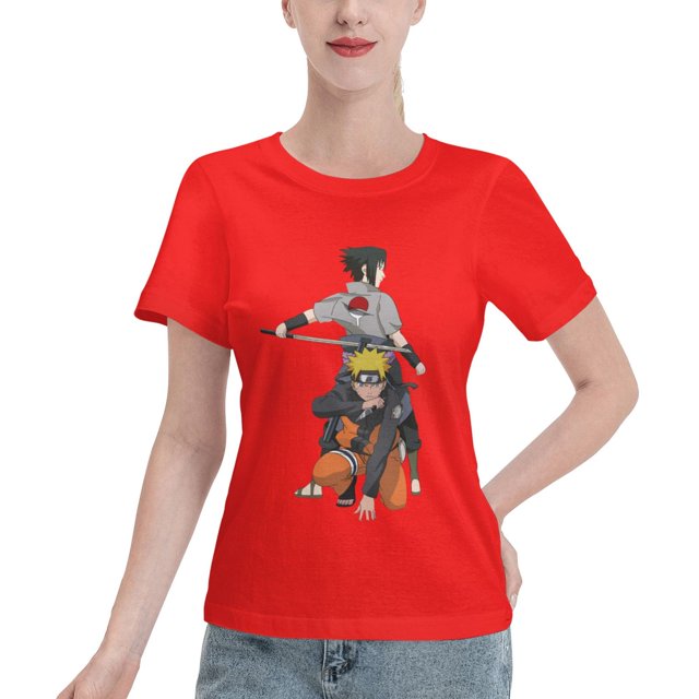 T-Shirt Basique à Manches Courtes pour Femmes Naruto Naruto Sasuke