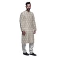 thumbnail image 2 of Atasi Ensemble Kurta-Pyjama Long en Coton pour Hommes, Kurta-Pyjama Décontracté de Designer, Vêtements, 2 of 5