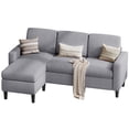 thumbnail image 4 of Walsunny Canapé Sectionnel Convertible Réversible de 73,6 Pouces, Canapé-Lit Sectionnel en L 3 Places avec Méridienne Réversible pour Petit Espace, Gris Pâle, 4 of 7