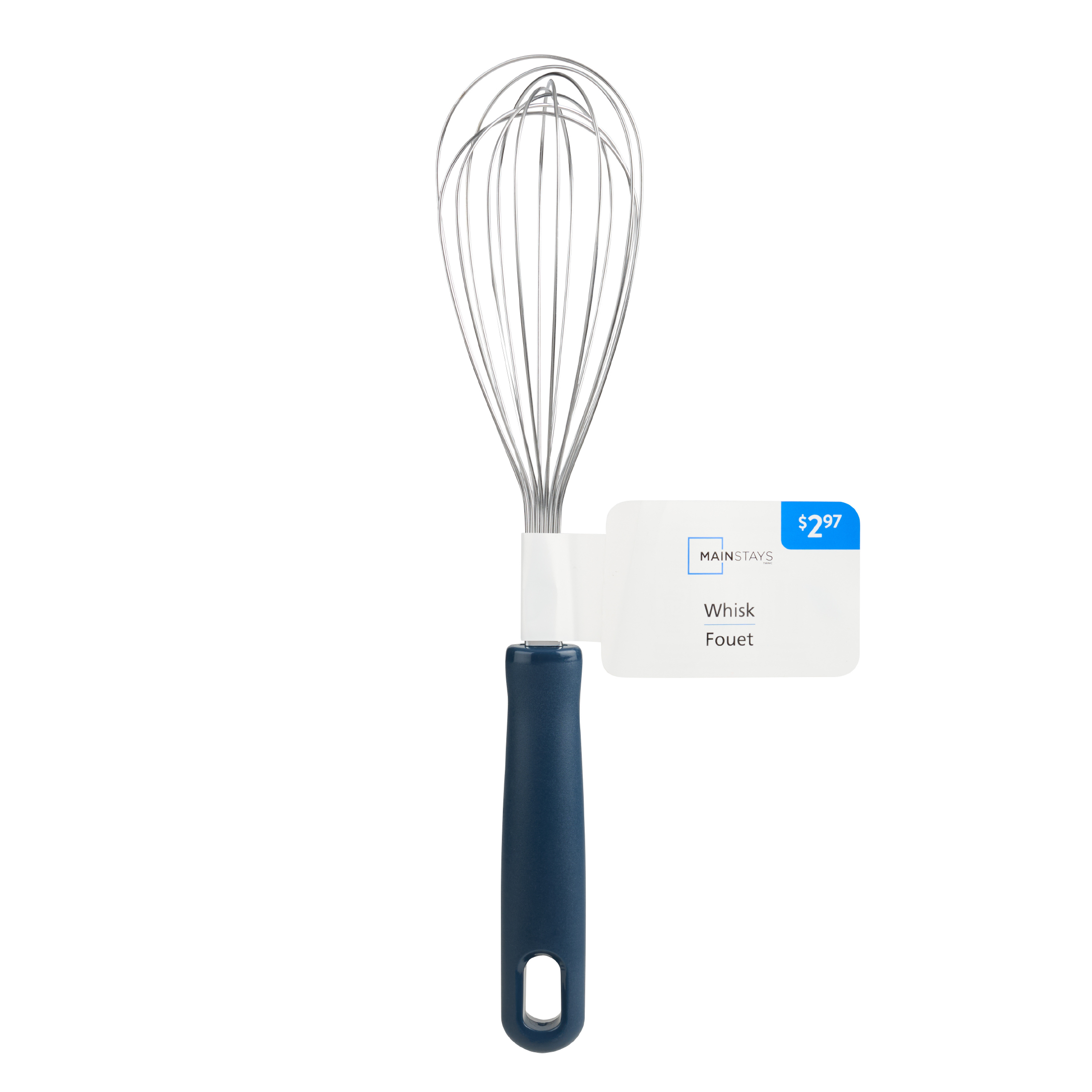 Fouet ballon Mainstays en acier inoxydable 29 cm, 14 fils, Ustensile de cuisine, Marine