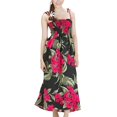 thumbnail image 1 of Favant Robe Tube Longue Hawaïenne à Smocks à Motif Floral pour Femme, 1 of 1
