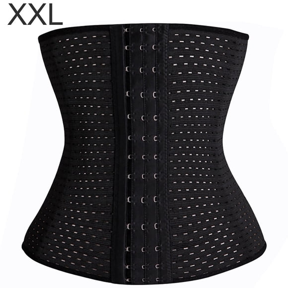 Gaine Femme Caoutchouc Creux Corset Élastique Ceinture Respirante Corset Gainant, Noir, TTG