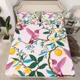 thumbnail image 2 of Erosebridal Pink Hummingbird Sheet Set Full, Tropical Fruit Flower Bedding Sets Full Size, Breathable 4 Pieces, 2 of 6