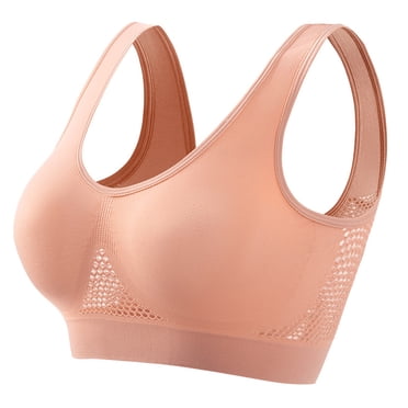 yoeyez Soutiens-Gorge de Sport pour Femmes Grande Taille Sans Armature Soutien-Gorge Léger Respirante Rehausseur à Découpes à Enfiler Soutiens-Gorges Légers Confort Sans Fil Soutien-Gorge Gainant Rose 5TG