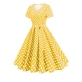 thumbnail image 1 of Ovzne Robes d'Été pour Femmes Robe pour Femme Robe en Maille à Manches Courtes Brodée Rétro Robe Gâteau Robe à Manches Courtes Robe pour Femmes Liquidation, 1 of 7
