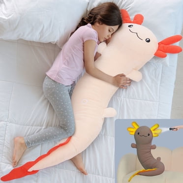 Tezituor 48" Axolotl Stuffed Animal Giant Stuffed Axolotl Glow in The Dark Plush Toy