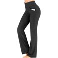 thumbnail image 1 of Innerwin Bas Taille Haute Femmes Harem Pantalons Course Jambe Large Stretch Pantalon Ion Noir 3XL, 1 of 2