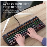 Clavier d'ordinateur coloré 87-key Clavier de jeu de bureau mécanique Clacher noir