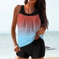 thumbnail image 2 of FAVIPT Womens Two Piece Swimwear Printed Tummy Control Bathing Suits Modest Athletic Tank Top with Boyshorts Watermelon Red,M, 2 of 5