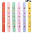 thumbnail image 3 of 6Pcs Lovely Cartoon Silicone Clap Bracelets Creative Graduated Scale Ruler Wristbands Patted Bracelets for Children Kids (Yellow Red Purple Green Blue Pink), 3 of 8