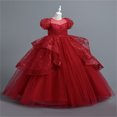 thumbnail image 4 of LOVZFMLL Jupe Princesse en Dentelle à Volants à Manches Courtes pour Filles Été Col Rond Broderie Nœud, 4 of 6