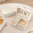 thumbnail image 2 of Bdday Travel Portable Zipper Jewellery Box Leather Jewellery Box Ring Necklace Jewellery Storage Box Earrings Earring Case, 2 of 6