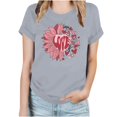 thumbnail image 2 of Meichang T-Shirts Joyeuse Saint-Valentin Femmes Mignon Imprimé Cœur T-Shirts Mignons Hauts Col Rond Manches Courtes T-Shirts de Vacances Saint-Valentin, 2 of 4