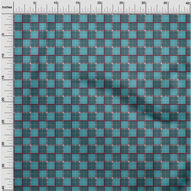 oneOone Polyester Lycra Fabric Tartan Check Print Sewing Fabric BTY 56 Inch Wide