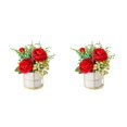 thumbnail image 3 of kurtrusly Artificial Flowers With Vase Add Of Color And Style To Any Room Indoor Pinellia red 2Set, 3 of 6