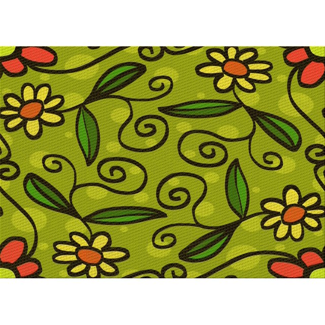 Ahgly Tapis Rectangulaire Lavable en Machine Intérieur Transitionnel Vert Pistache, 6 Pieds x 9 Pieds