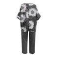 thumbnail image 4 of Ensembles Deux Pièces pour Femmes Ensemble d'Été Imprimé pour Femmes T-Shirt à Manches Courtes à Col Rond + Pantalon à Double Poche Ensemble Ensembles Grande Taille en Liquidation, 4 of 5