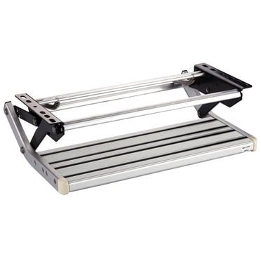 GEARFLAG Marche Manuelle pour VR Simple, Aluminium, Capacité de 440 Lb, Antidérapante, Marche d'Entrée Pliante pour Roulotte, Remorque, Autocaravane
