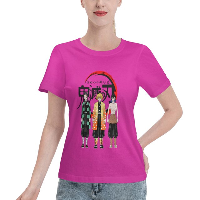T-Shirt Basique à Manches Courtes pour Femmes Demon Slayer