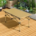 thumbnail image 1 of "Compact Yellow Camping Table - Lightweight Portable Picnic Desk for Outdoor Adventures (95x55x50cm)", 1 of 7