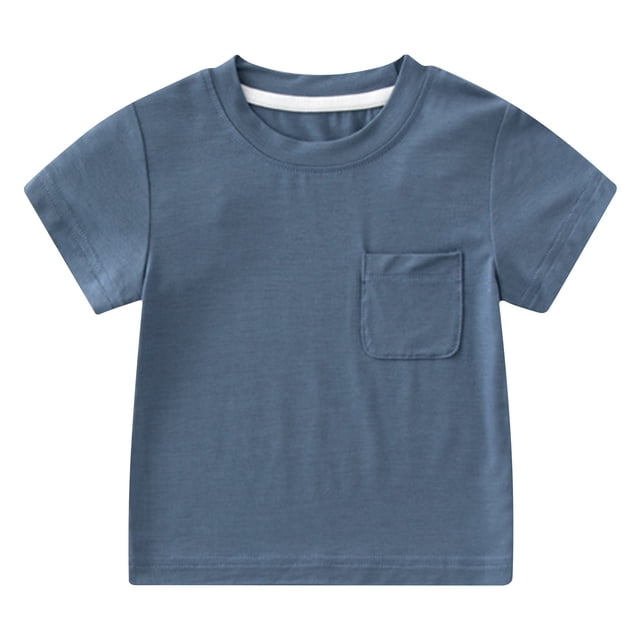 Timegard Infant Baby Clothes Boy Girls Short Sleeve Tee Shirts Summer Toddler Thin Tops Solid Color