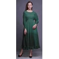 thumbnail image 2 of Bimba Robe Maxi à Volants pour Femmes, Manches Bishop, Col Rond, Taille Smockée - Petit, 2 of 5