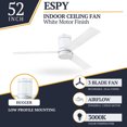 thumbnail image 2 of Prominence Home 52" Ceiling Fan, LED Light, Remote Control, Flush Mount, Espy, White, 2 of 12