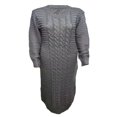 thumbnail image 3 of Women Long Sleeve Knitted Dress Crochet Pattern Solid Ribbed Casual Dress, 3 of 5