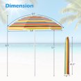 thumbnail image 4 of Costway Parasol de Terrasse/plage 6,5 Pi, Pare-Soleil Portable, Inclinable, Extérieur, Jaune, 4 of 10
