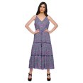 thumbnail image 1 of Moomaya Robe Longue Maxi pour Femmes en Coton Imprimé à Bretelles Spaghetti et Col en V, 1 of 6
