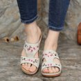 thumbnail image 1 of DPTALR Sandales à Talon Compensé d'Été pour Femmes avec Broderie Florale Chaussures pour Femmes, 1 of 6