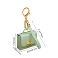 thumbnail image 3 of Stylish Leather Key Chain Pouch Handle Strap Coin Purse Bag Pendant Earphone Case Red Envelope, 3 of 5